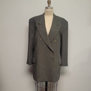 Armani Vintage Gray Double-Breasted Blazer